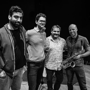 MG Quartet (with Matyas Szandai -bass, Antoine Brouze -drums, Manu Gesseney -alto sax), 2022 <em>Photo: Nicolas Masson</em>